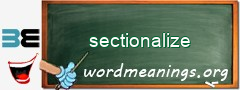 WordMeaning blackboard for sectionalize